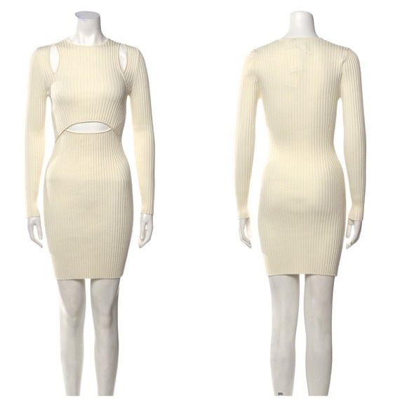 Wolford x Simkhai | NWT Contoured Rib Mini Dress in Ecrue - Size XS - Picture 4 of 11